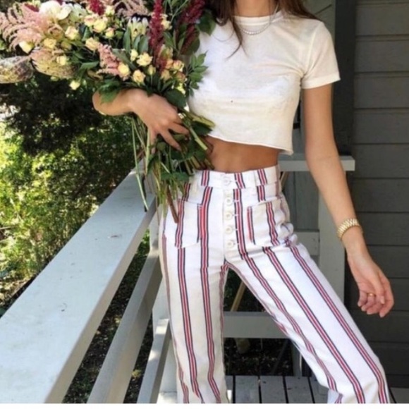 Reformation Roper Crop Straight Jeans Valley Plaid - Picture 7 of 8